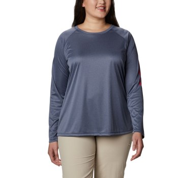 Columbia Ženske Majice S Kapuljačom - Tidal Heather Long Sleeve Tamnoplave Crvene | JFKQ-54703